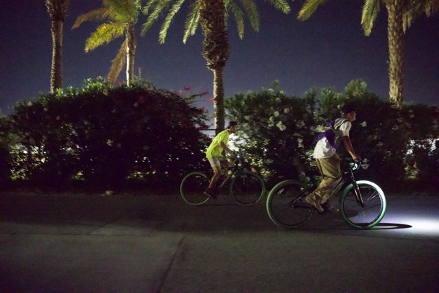 Midnight Riders: Cycling Under Coachella Palms