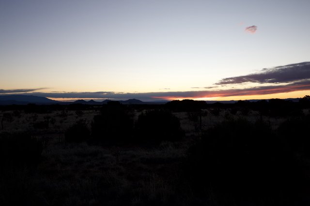 Desert Sunset Over Mountain Silhouettes in New Mexico