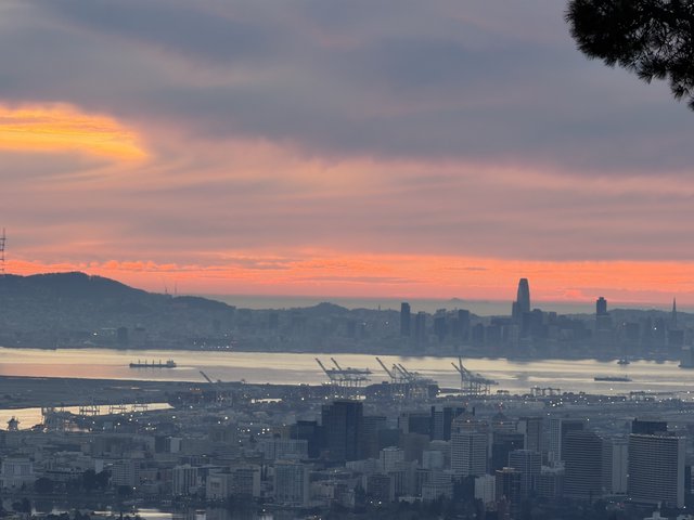 San Francisco Bay at Twilight from Oakland Hills