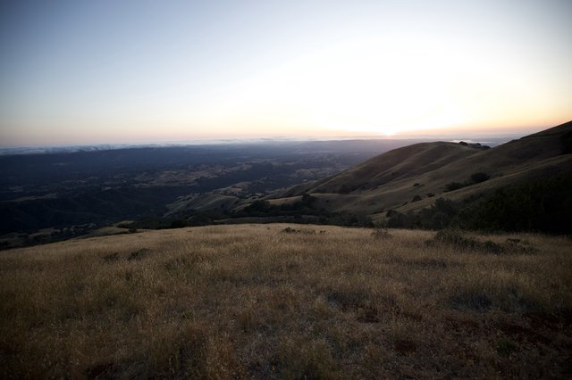 Golden Hills Descend Toward San Francisco Bay at Dusk