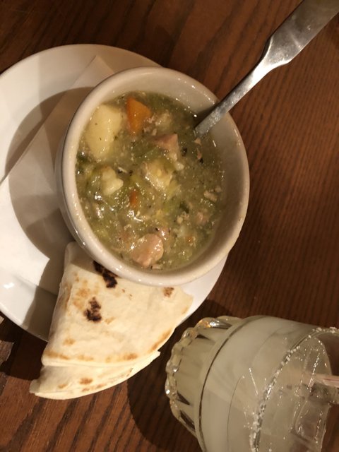 Hearty Soup and Warm Tortilla
