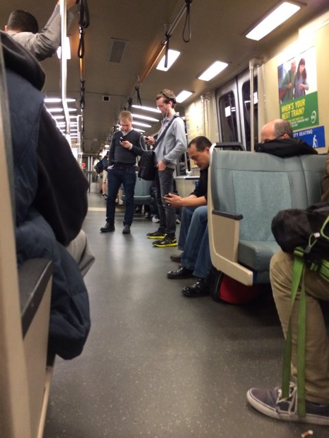 Commuters on the San Francisco Train