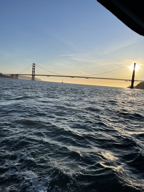 Golden Sunrise at San Francisco's Iconic Bridge