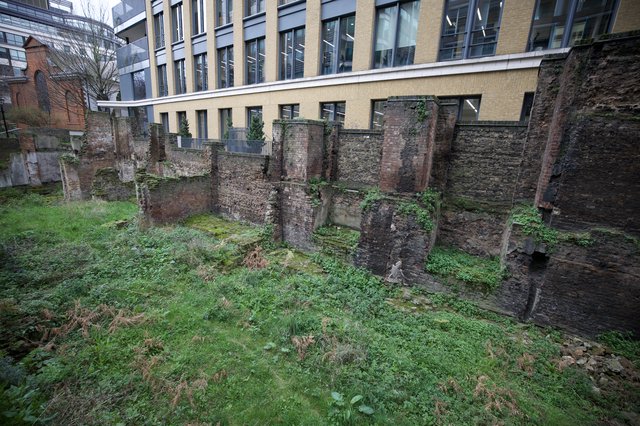 Ancient Roman Ruins Amid Modern London Development