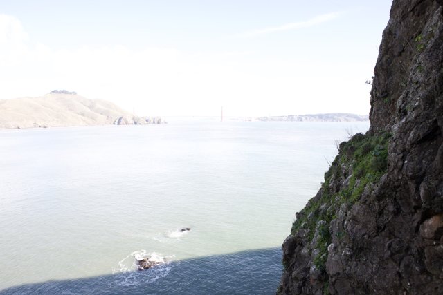 A Spectacular View of the Golden Gate Bridge from a Cliff