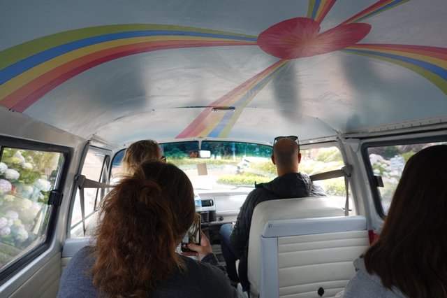 Rainbow Road Trip Inside Colorful Van
