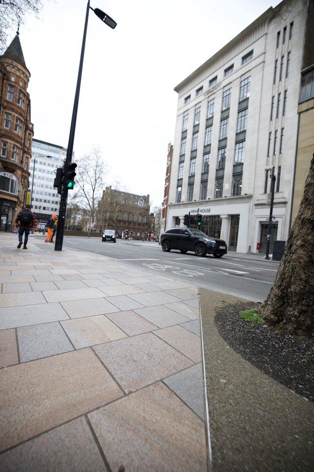 Overcast Street Corner in Central London