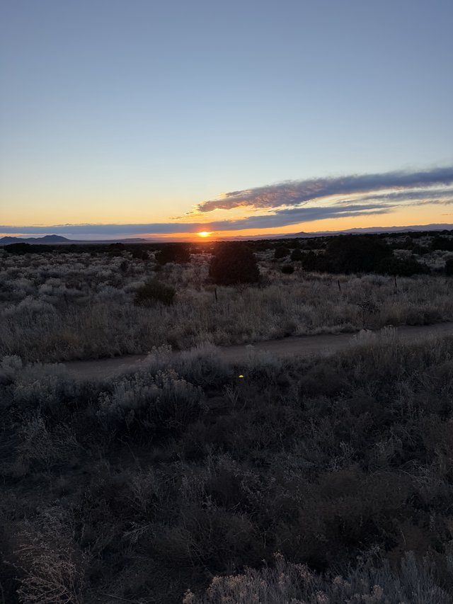 Desert Sunset Over Sagebrush High Desert Landscape