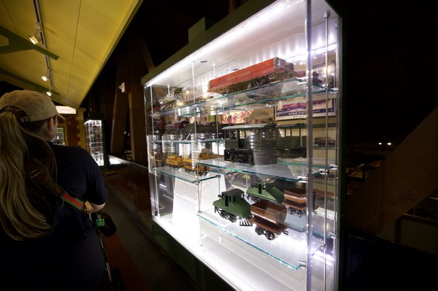 Vintage Model Train Collection Display in Museum