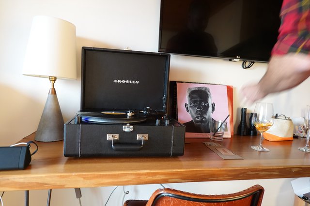 Vintage Record Player Setup with Tyler Album