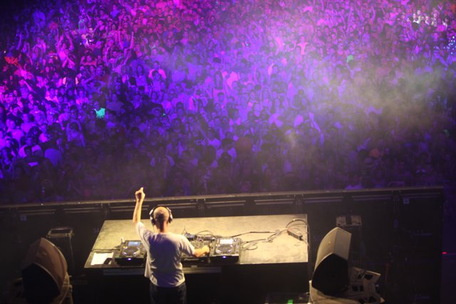 DJ Energizes the Crowd