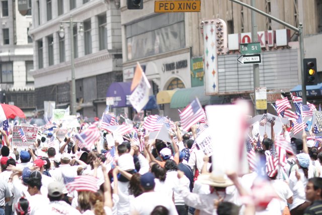 Patriotic Crowd Takes to the Streets