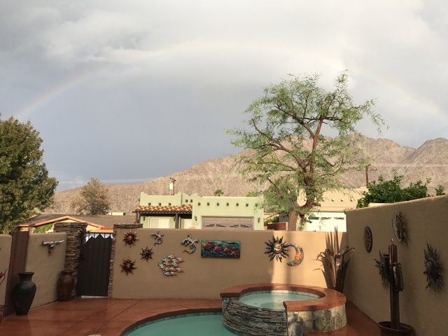 Rainbow over a Resort Villa