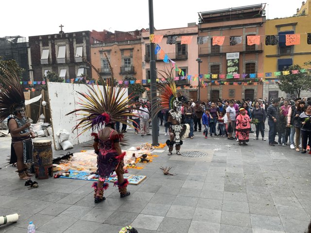 Colorful Carnival Performance in Plaza