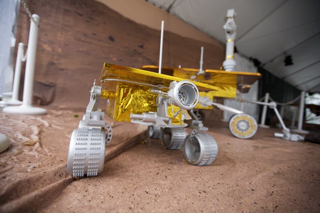 Mars Rover Model on Martian Surface