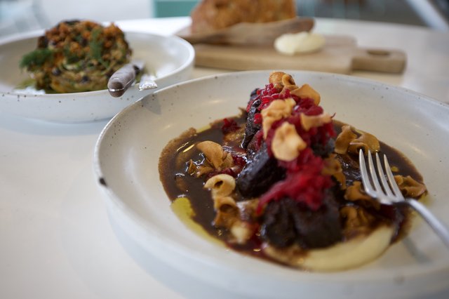 Elegant Fine Dining Braised Meat with Pasta