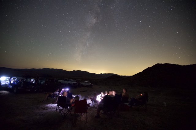 Nighttime Camping Under the Starry Sky