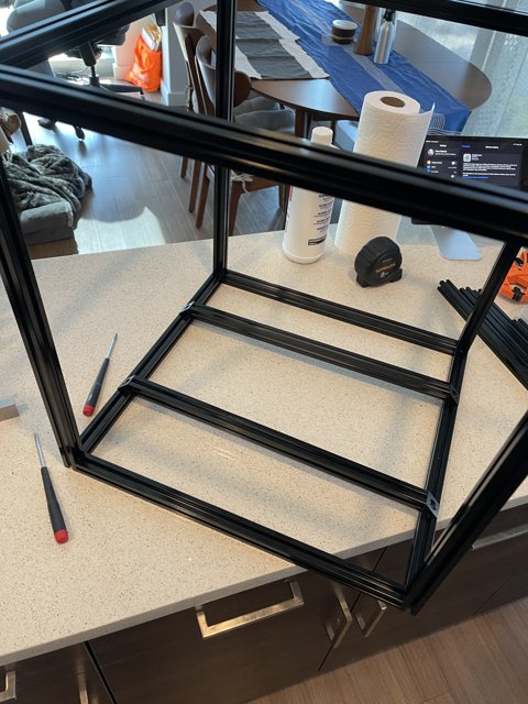 Metal Frame Construction on Counter