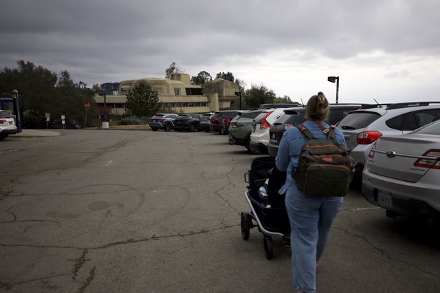 Overcast Day at Modern Academic Building Parking Lot