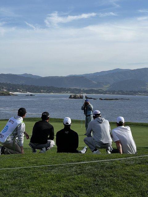 Spectators on the Hill at Pebble Beach Golf Links