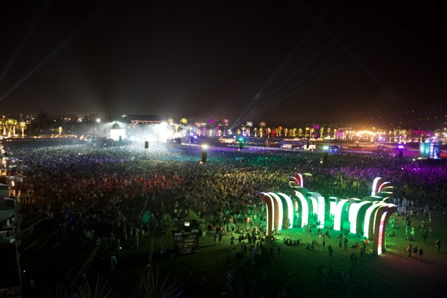 Lights and Music: A Nighttime Crowd at Coachella 2015