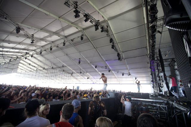 Exciting concert experience under a massive tent