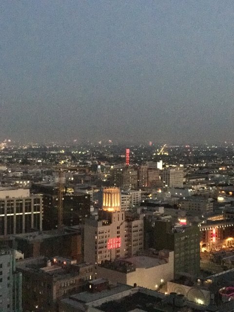 Nighttime View of Los Angeles Skyline