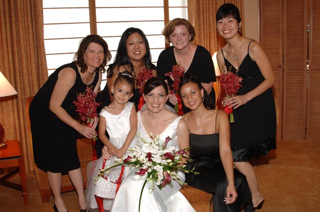 Bride and Bridesmaids Ready for Wedding Day