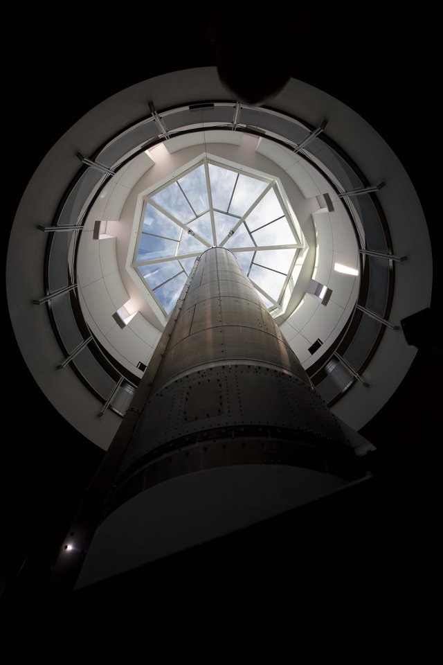 Spiral Architecture Looking Up at Geodesic Skylight
