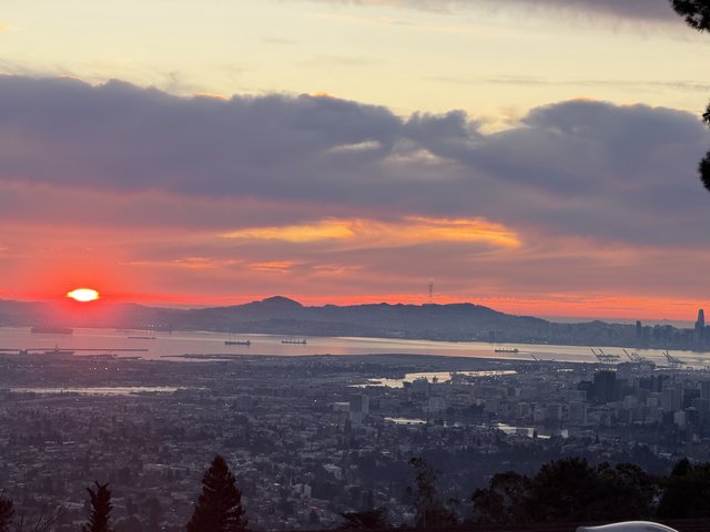 Sunset Over San Francisco Bay from Berkeley Hills