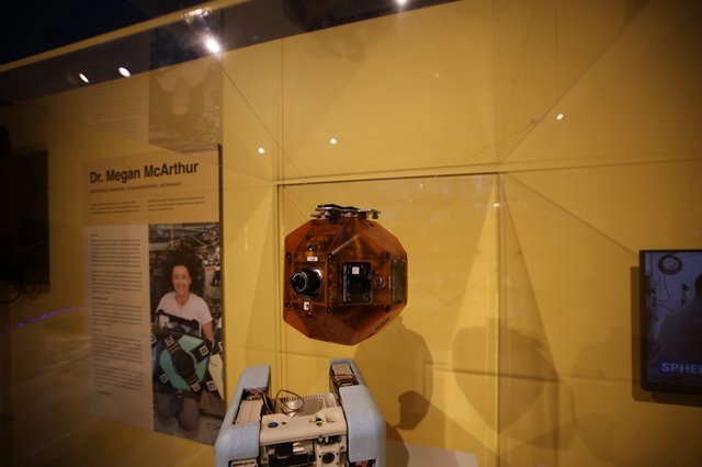 Spherical Satellite Technology Display at Space Museum