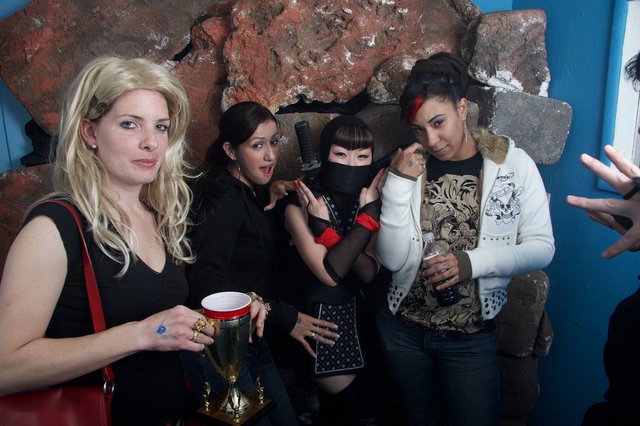 Four Women at Halloween Party in Costume