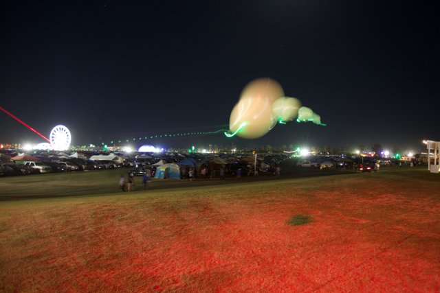 Nighttime Festivities with a Balloon at Coachella
