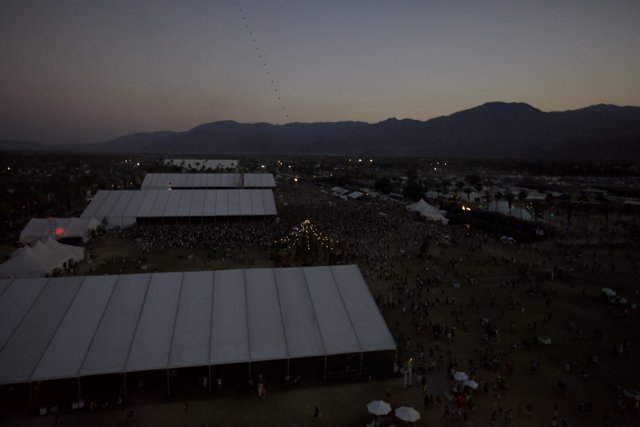 Aerial View of Coachella Outdoor Concert and Tents