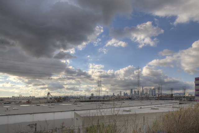 Cloudy Sky over Industrial Landscape