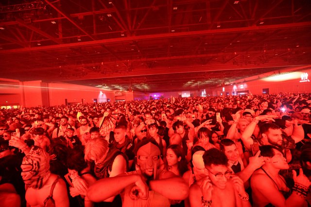 Massive Red-Lit Crowd at Wobbleland 2026 Festival