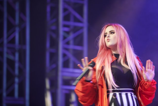 Pink-haired Entertainer Performing at Coachella