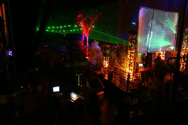 Laser Lights Illuminate Nightclub Stage