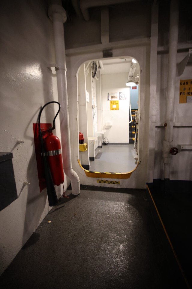 Naval Watertight Door on USS Hornet Interior Passage
