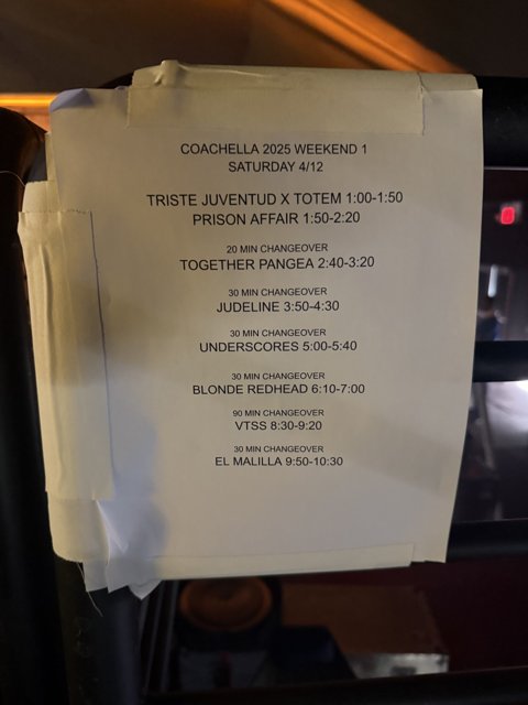 Coachella 2025 Schedule Snapshot