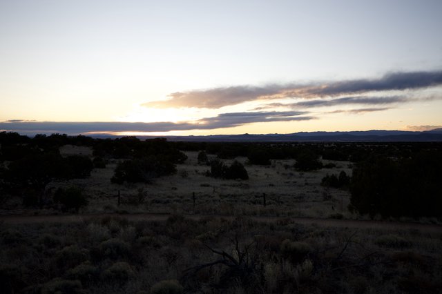 Desert Twilight Over New Mexico Landscape