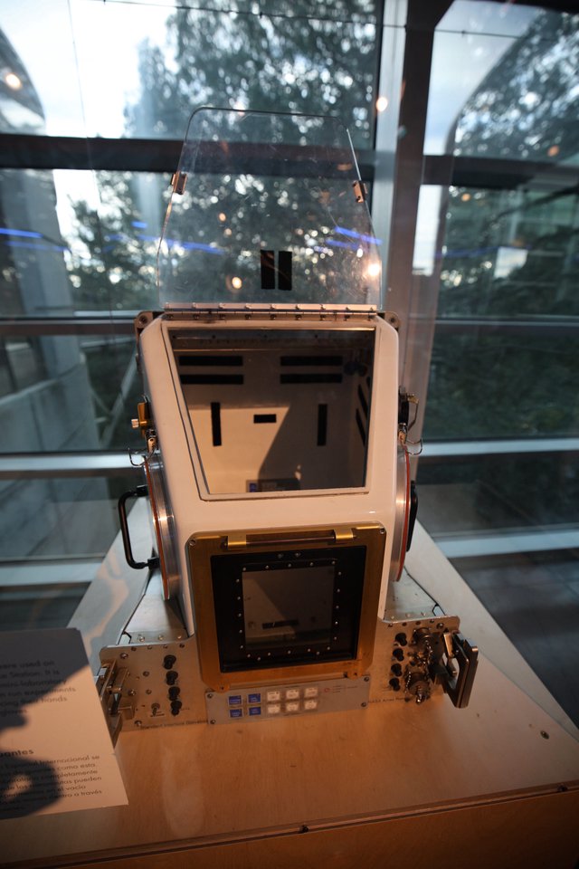 Vintage Space Exploration Equipment Display at Museum