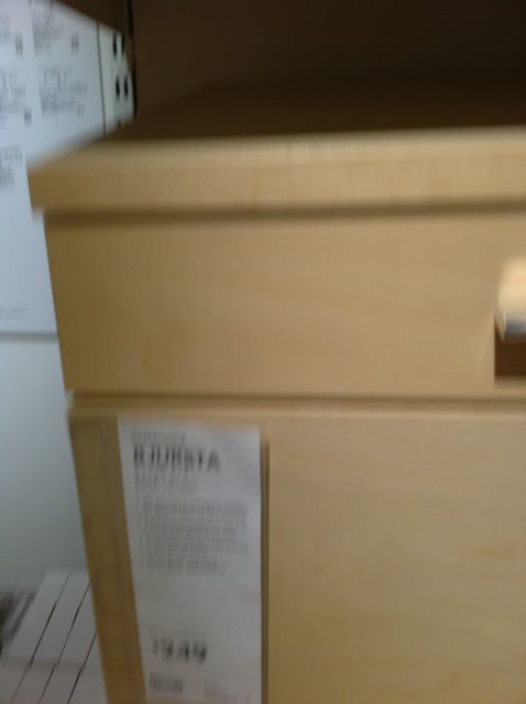 Wooden Cabinet with Price Tag at Burbank Town Center