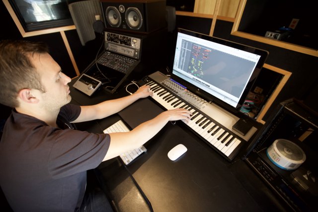 Electronic Keyboard Session in California Recording Studio