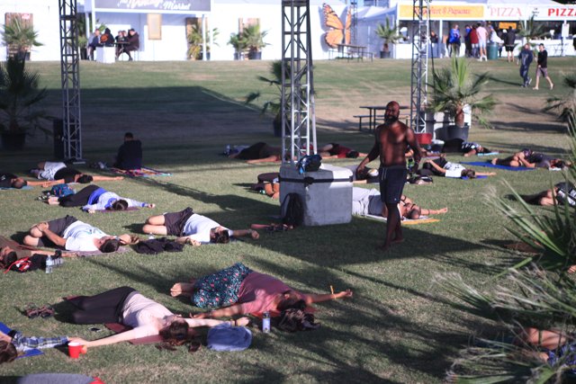 People enjoy nature and relaxation at Coachella