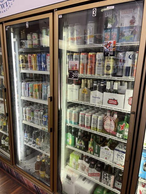 A Vast Selection of Drinks Behind Glass Doors