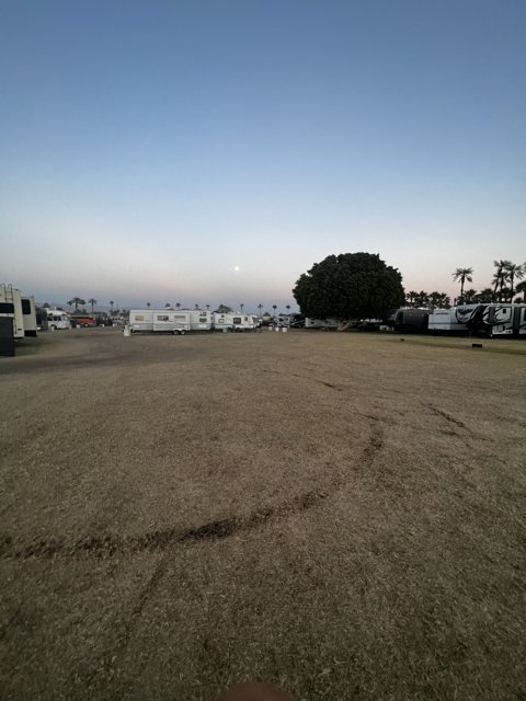 RVs Parked in a Scenic Field at Empire Polo Club