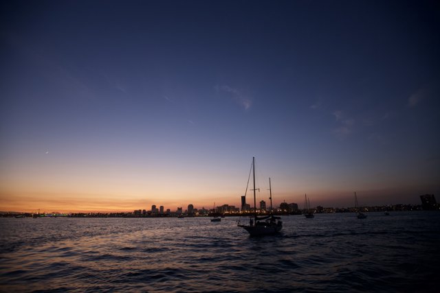 Sunset Sailboat in the City