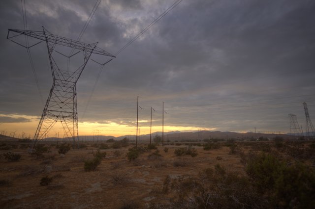 Power Lines Across the Desert