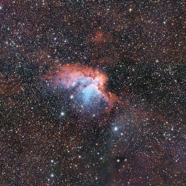 Wizard Nebula NGC 7380 in SHO+LRGB Narrowband Palette